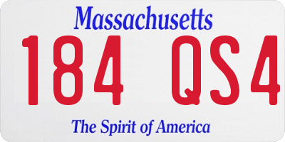 MA license plate 184QS4
