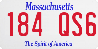 MA license plate 184QS6