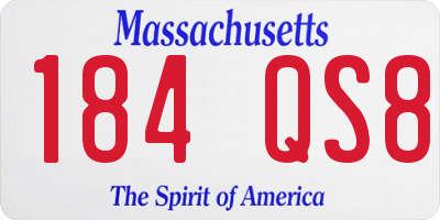 MA license plate 184QS8