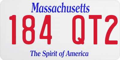 MA license plate 184QT2