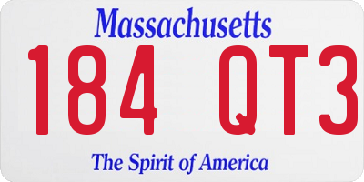 MA license plate 184QT3