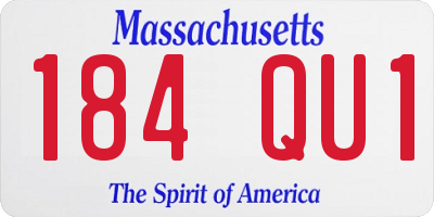 MA license plate 184QU1