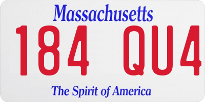 MA license plate 184QU4