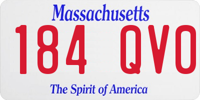 MA license plate 184QV0