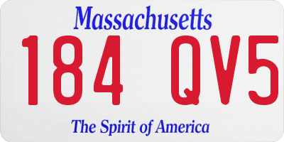 MA license plate 184QV5