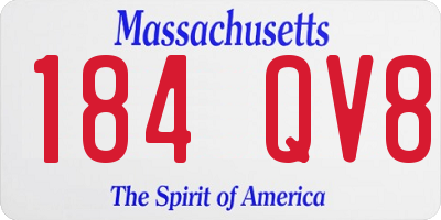 MA license plate 184QV8