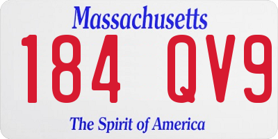 MA license plate 184QV9