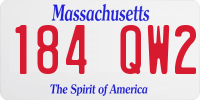 MA license plate 184QW2