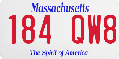 MA license plate 184QW8