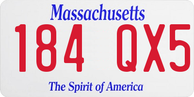 MA license plate 184QX5
