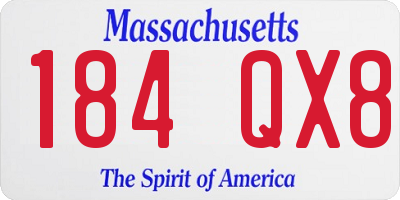 MA license plate 184QX8