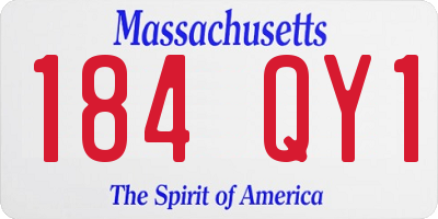 MA license plate 184QY1