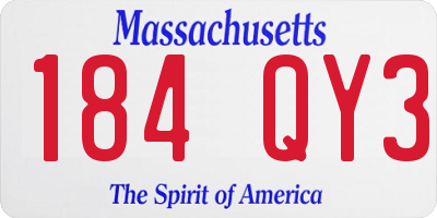 MA license plate 184QY3