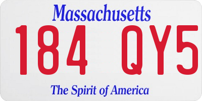 MA license plate 184QY5