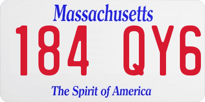 MA license plate 184QY6