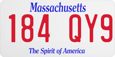 MA license plate 184QY9