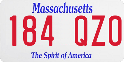 MA license plate 184QZ0