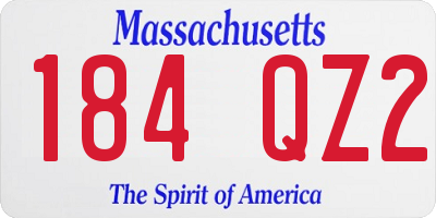 MA license plate 184QZ2
