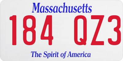 MA license plate 184QZ3