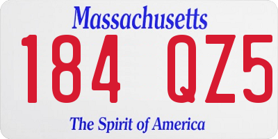MA license plate 184QZ5