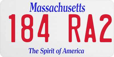 MA license plate 184RA2