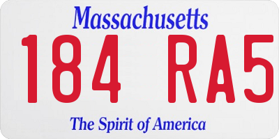 MA license plate 184RA5