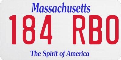 MA license plate 184RB0