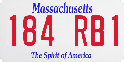 MA license plate 184RB1