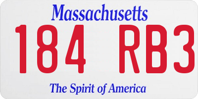 MA license plate 184RB3