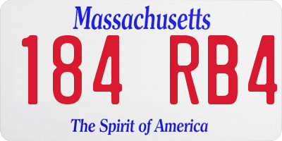 MA license plate 184RB4