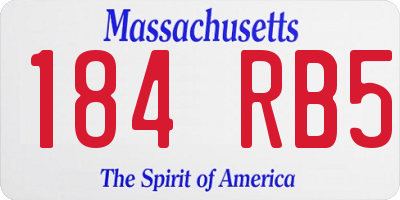 MA license plate 184RB5