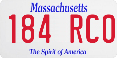 MA license plate 184RC0