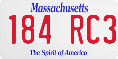 MA license plate 184RC3
