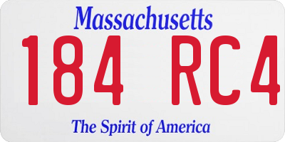 MA license plate 184RC4