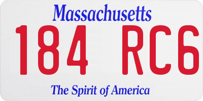 MA license plate 184RC6