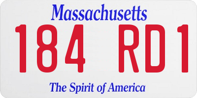 MA license plate 184RD1