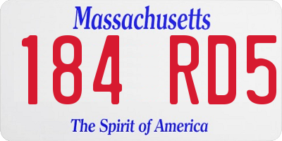 MA license plate 184RD5