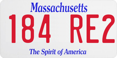 MA license plate 184RE2