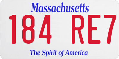 MA license plate 184RE7