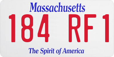 MA license plate 184RF1