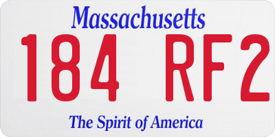 MA license plate 184RF2