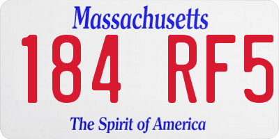 MA license plate 184RF5