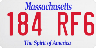 MA license plate 184RF6