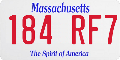 MA license plate 184RF7