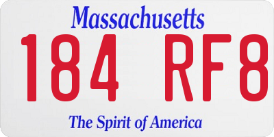 MA license plate 184RF8