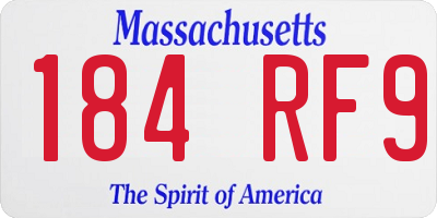 MA license plate 184RF9