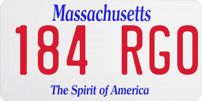 MA license plate 184RG0