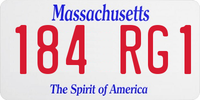MA license plate 184RG1