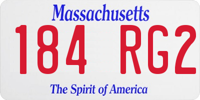 MA license plate 184RG2