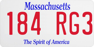 MA license plate 184RG3